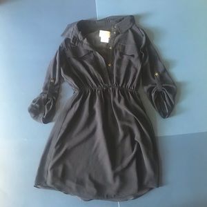 Editorial Navy Blue Dress With Belt✨